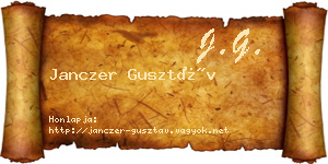 Janczer Gusztáv névjegykártya